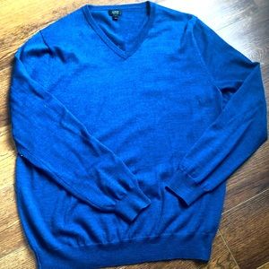 Royal blue V neck J Crew Merino Wool Sweater